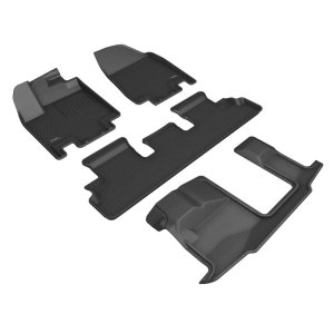 Nissan Pathfinder Floor Mats - Front + Rear - 3D MAXpider - Kagu Series - Black - `22-`24